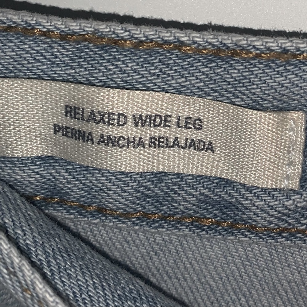 Relaxed wide leg Jeans non-stretch straight leg light wash 12/31R new - Picture 7 of 10